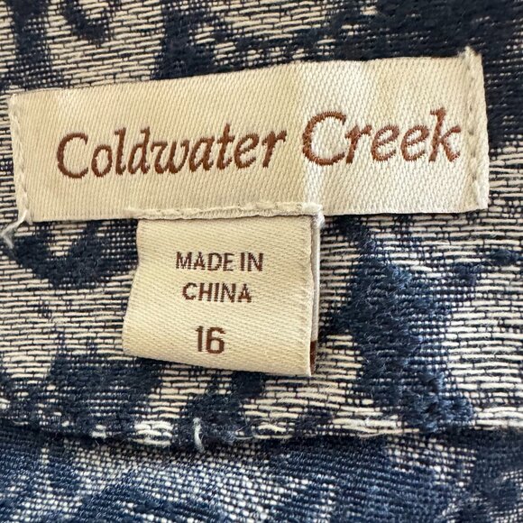 Coldwater Creek Jacquard Open Front Jacket Blue/Gray – Size 16 - Picture 6 of 8